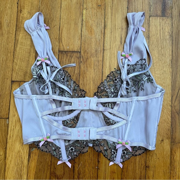 For love&lemon FLL Victoria’s Secret Lorelei lilac embroidery bustier corset top - Picture 6 of 7